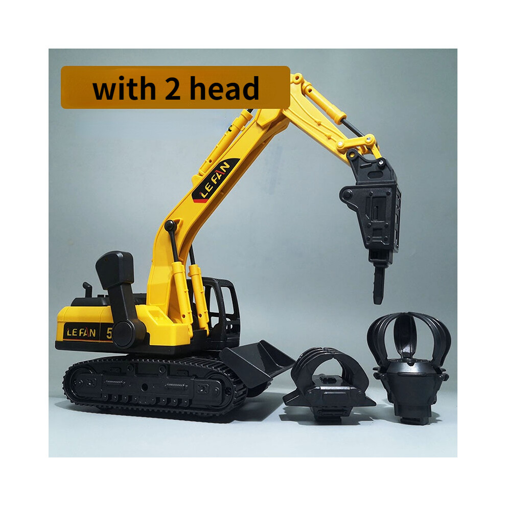 Maxpower (2 Head) Ungh 1:32 Simulation Diecast Crane Car Model With 3 Head Drill Excavator Inertial Truck Children Kid