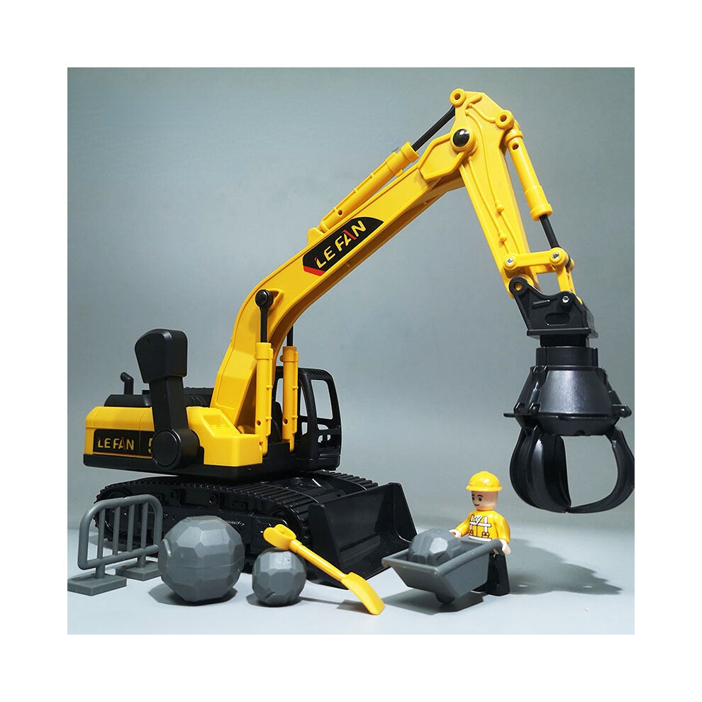 Maxpower (With Accessory) Ungh 1:32 Simulation Diecast Crane Car Model With 3 Head Drill Excavator Inertial Truck Children Kid