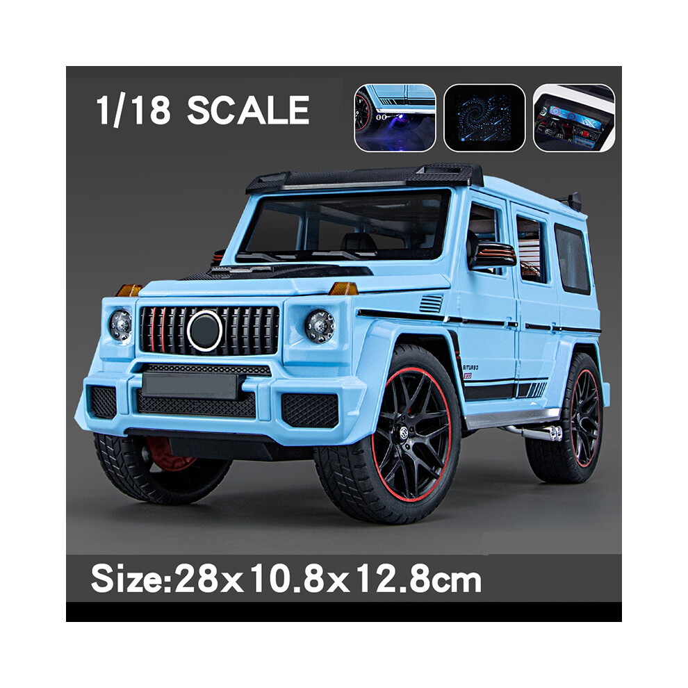 Maxpower (Blue) 1:18 Benz G800 Off-Road Vehicle Suv Alloy Diecast Model Car Collection Sound & Light Sprayable Toy Car