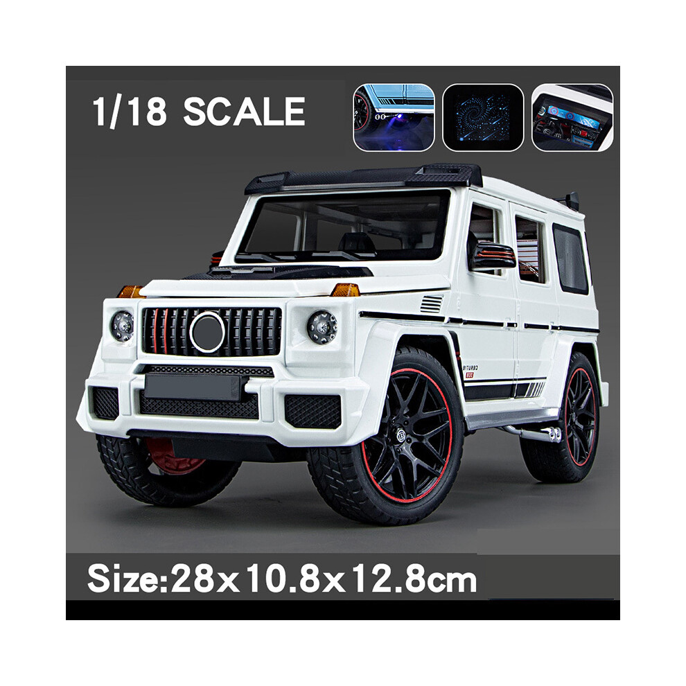 Maxpower (White) 1:18 Benz G800 Off-Road Vehicle Suv Alloy Diecast Model Car Collection Sound & Light Sprayable Toy Car