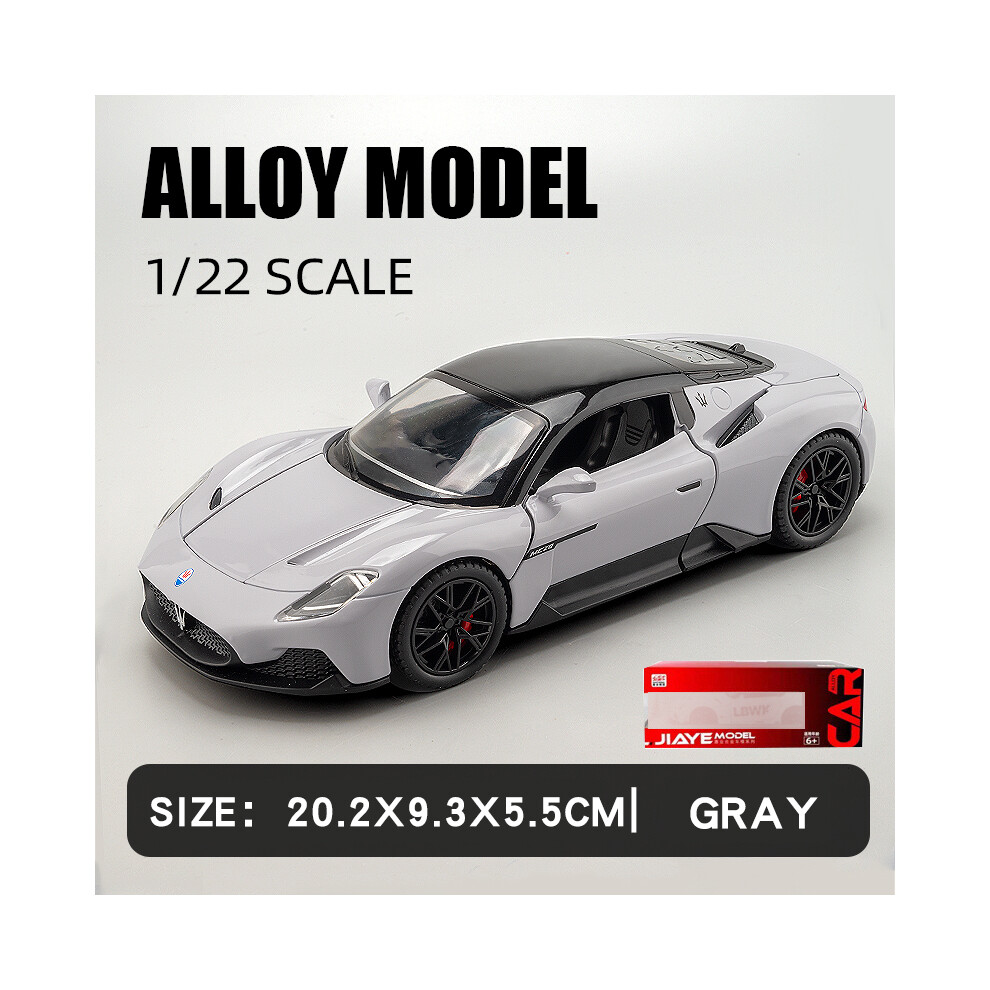 Maxpower (Gray Box) Large 1/22 Maserati Mc20 Sport Car Alloy Model Car Diecast Metal Scale Collection Vehicle Model Sound