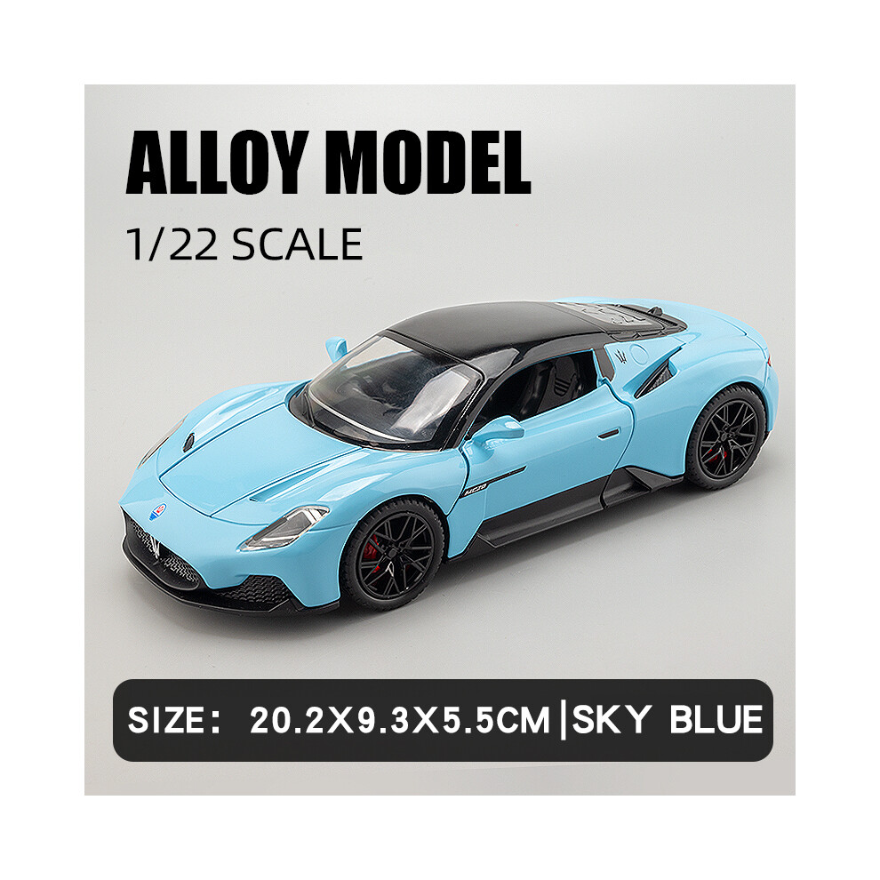 Maxpower (Sky Blue) Large 1/22 Maserati Mc20 Sport Car Alloy Model Car Diecast Metal Scale Collection Vehicle Model Sound