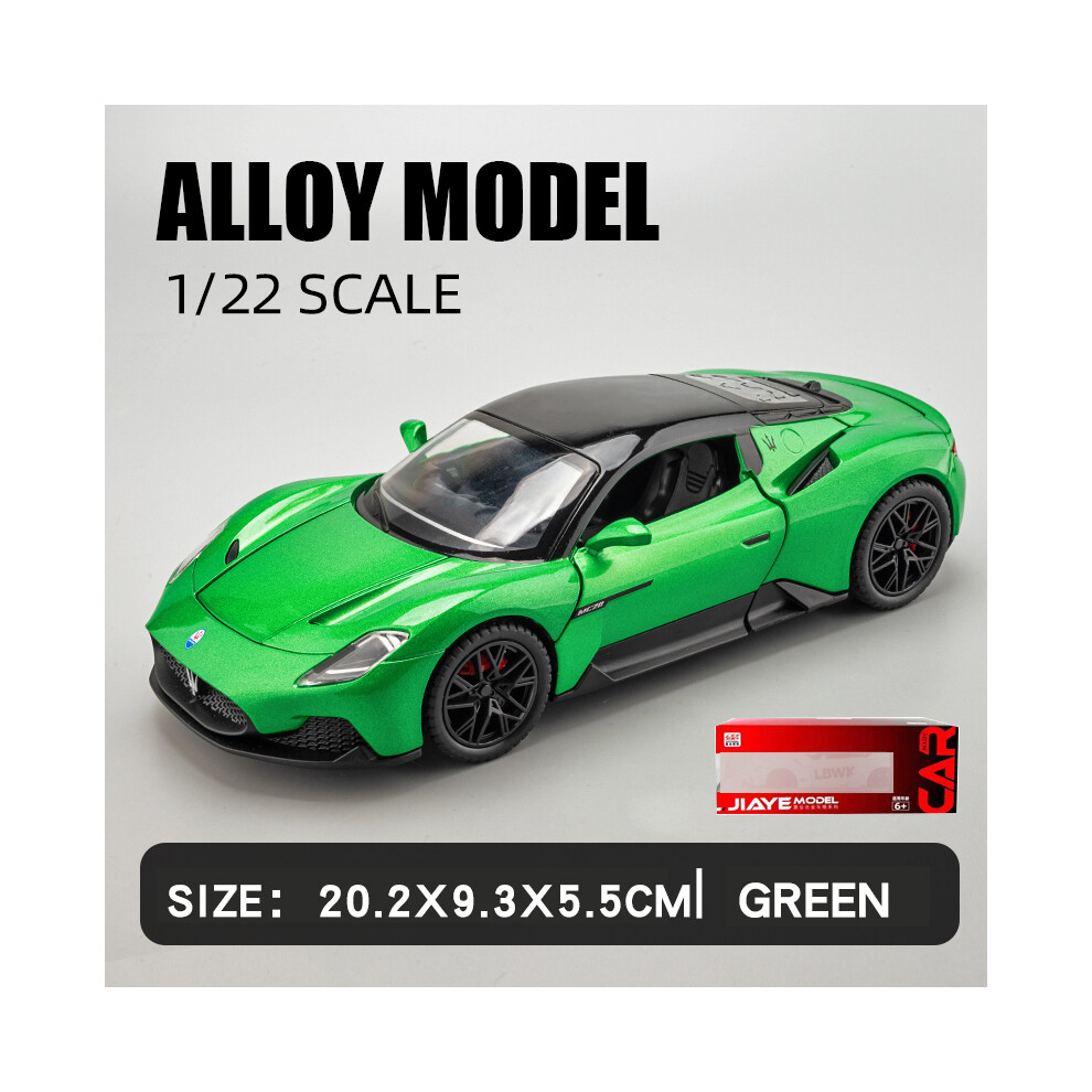 Maxpower (Green Box) Large 1/22 Maserati Mc20 Sport Car Alloy Model Car Diecast Metal Scale Collection Vehicle Model Sound