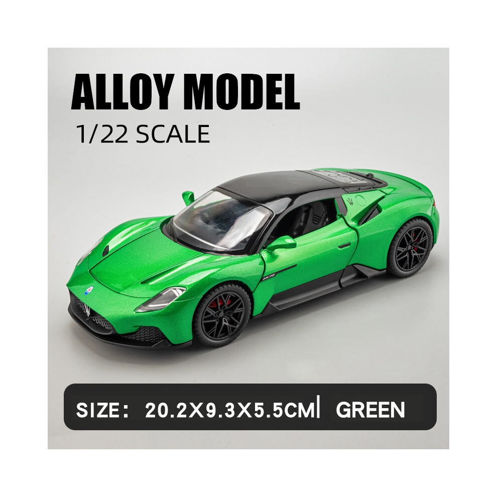 Maxpower (Green) Large 1/22 Maserati Mc20 Sport Car Alloy Model Car Diecast Metal Scale Collection Vehicle Model Sound