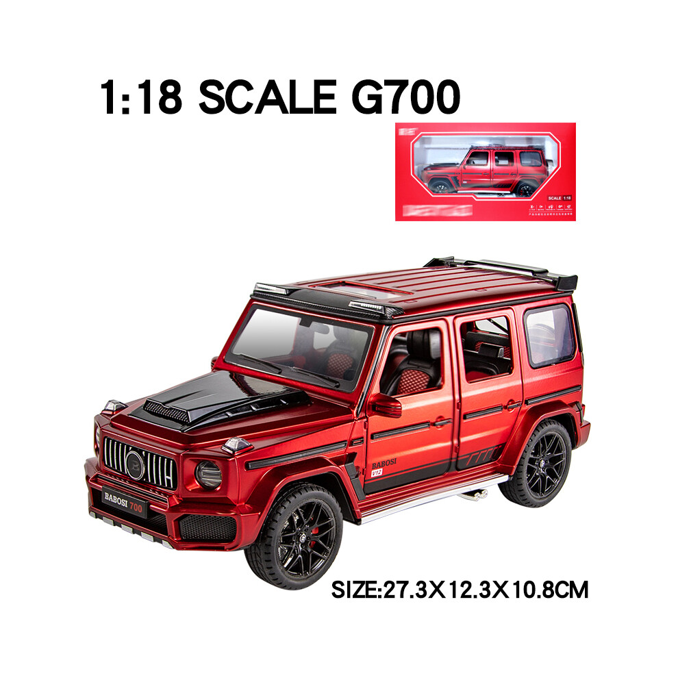 (Red box) Large 1:18 Benz G700 SUV Off-road Alloy Metal Model Car Diecast Vehicle Toy Model Sound & Light Children-image-OPC-PG8W9FS-NEW