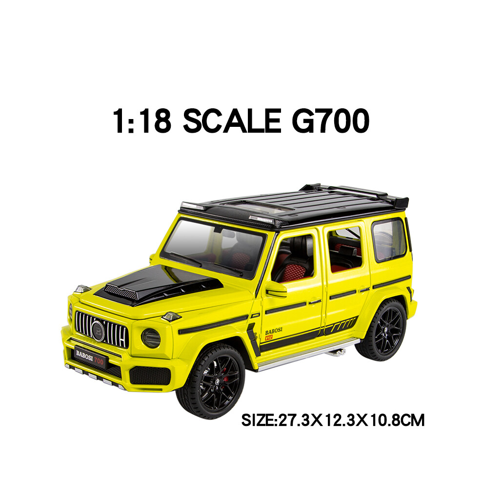 Maxpower (Yellow) Large 1:18 Benz G700 Suv Off-Road Alloy Metal Model Car Diecast Vehicle Toy Model Sound & Light Children