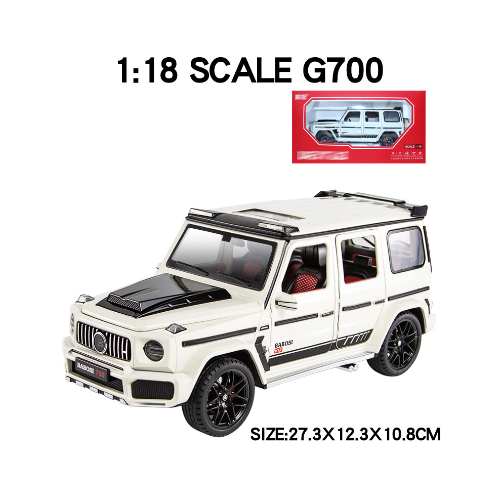 Maxpower (White Box) Large 1:18 Benz G700 Suv Off-Road Alloy Metal Model Car Diecast Vehicle Toy Model Sound & Light Children