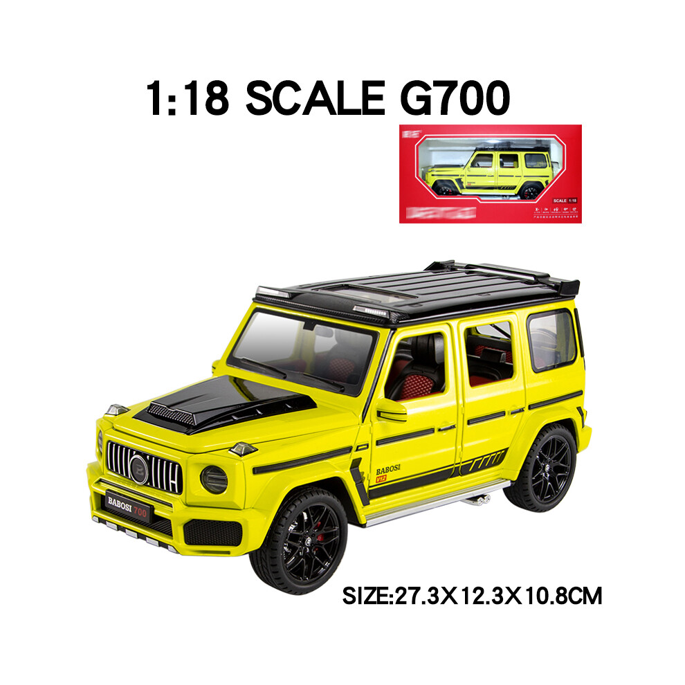 Maxpower (Yellow Box) Large 1:18 Benz G700 Suv Off-Road Alloy Metal Model Car Diecast Vehicle Toy Model Sound & Light Children