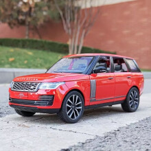 (Red) 1/32 Range Rover Sports SUV Alloy Metal Car Model Diecasts Off-road Vehicles Car Model Sound and Light