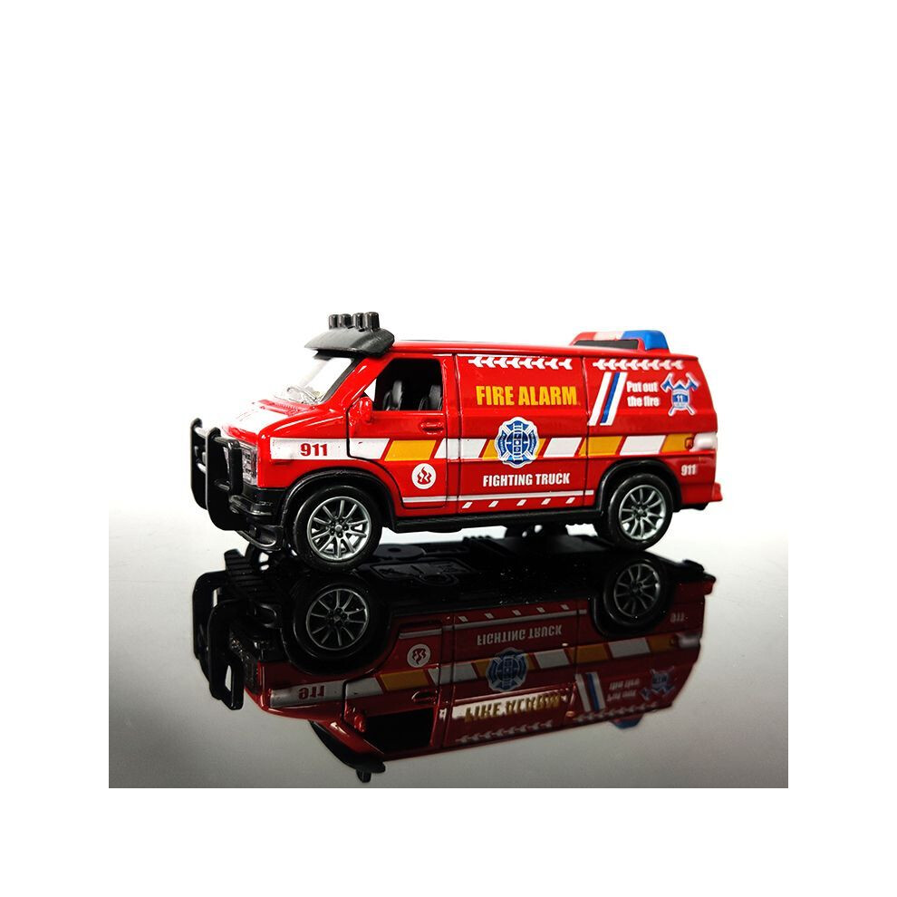 Maxpower (Red) Van Police Car Model Simulation Alloy Toy Pull Back Car Red