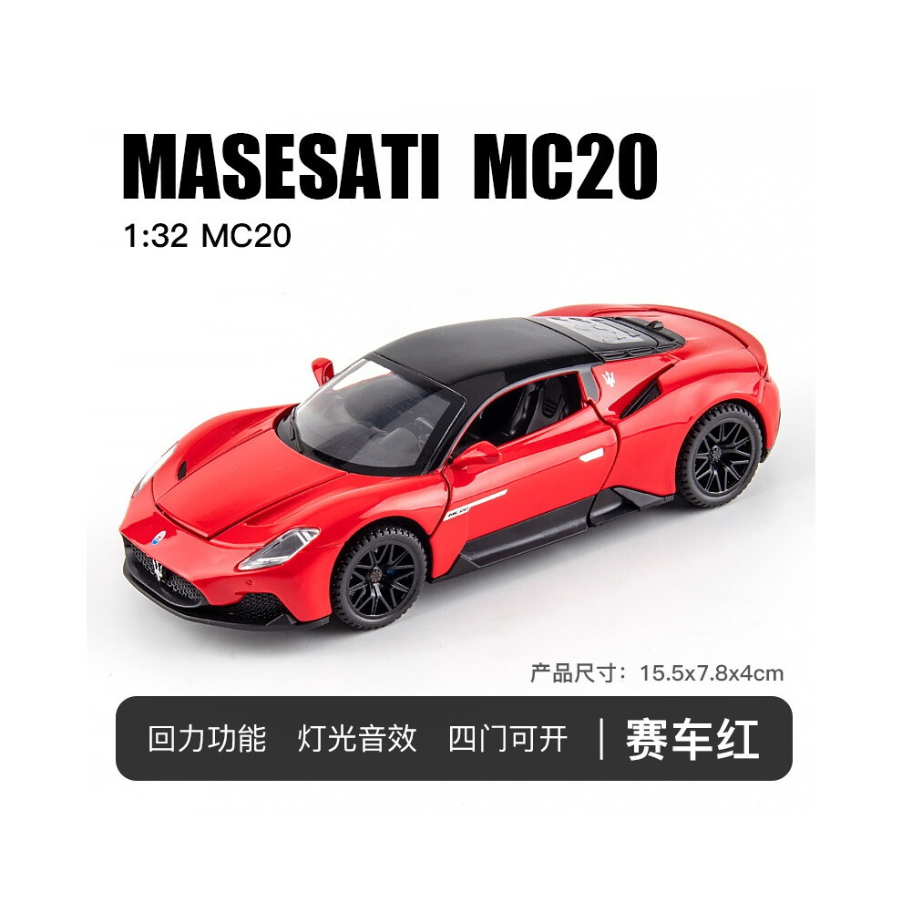 Maxpower (Red With Box) 1:32 Maserati Mc20 Sports Car Model Alloy Diecasts Metal Toy Vehicles Car Model Sound And Light Simulation