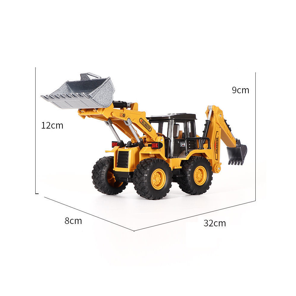 Maxpower (2 In 1) Diecast Excavator Tractor Cement Truck Car Bulldozer Crane Toy Model Boy Gift Digger Alloy+Plastic