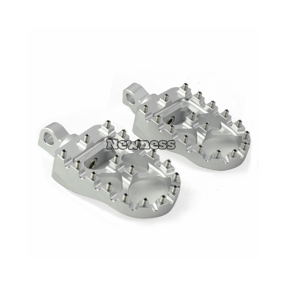 Maxpower (Silver) Mx Foot Pegs Motorcycle Wide Fat Footpegs Bobber 360 Roating Rear Footrests For Harley Dyna Fatboy Sportster Iron 883 Street Silver