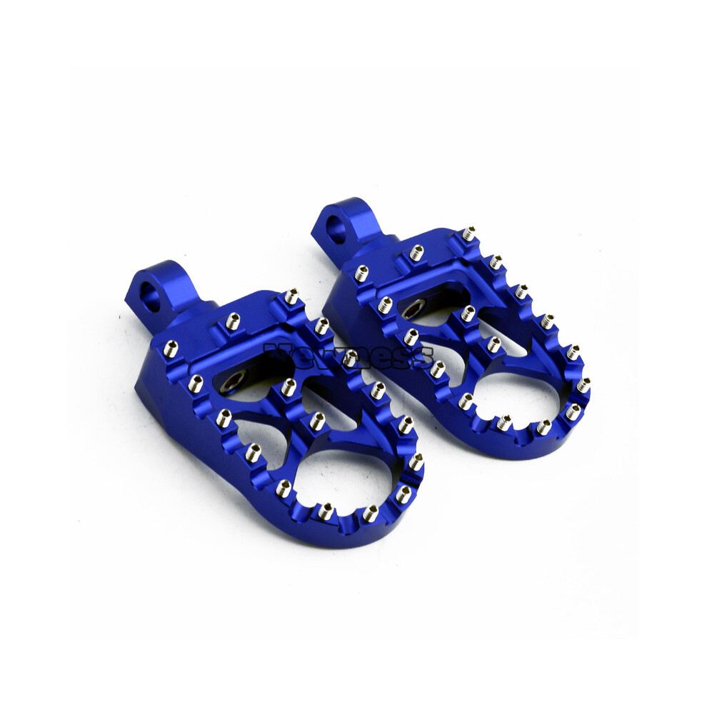 (Blue) Mx Foot Pegs Motorcycle Wide Fat Footpegs Bobber 360 Roating Rear Footrests For Harley Dyna Fatboy Sportster Iron 883 Street Blue 9190758757958