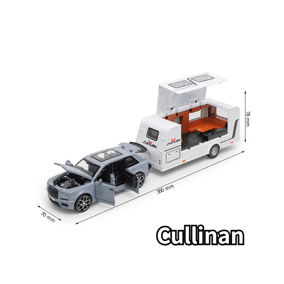 Maxpower (Gray Cullinan) 1/32 Trailer Rv Truck Toy Model Car Alloy Diecast Off-Road Vehicle Camper With Sound Light Toy Car Model