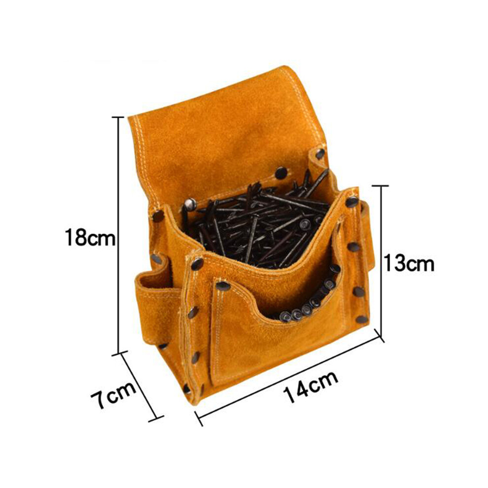 (Option 2) Retro Pouch Hardware Organizer Multipurpose Artificial Leather Portable Tool Bag Holder Waist Pack for Pliers Wrench Woodworking