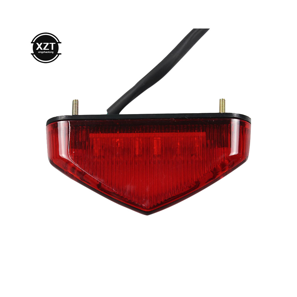Maxpower (A) Motorcycle Brake 12V Led Rear Brake Tail Stop Atv Dirt Bike Tail Rear License Decorative Lamp Light/Red