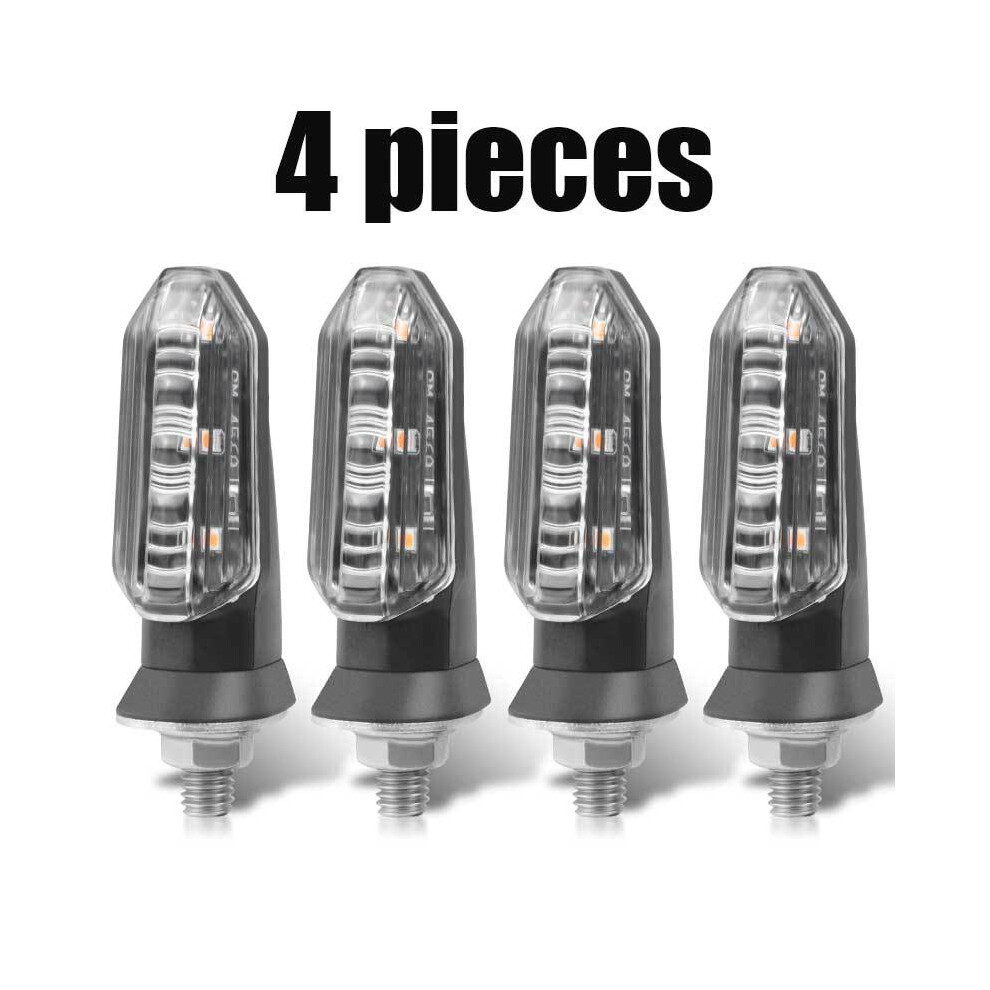 Maxpower (4X Transparent Shell) 8Mm Mini Motorcycle Led Turn Signal Lights Flashing Blinker Turn Signal Lamp 12V Moto Indicator Lamp Accessories Amber/Light