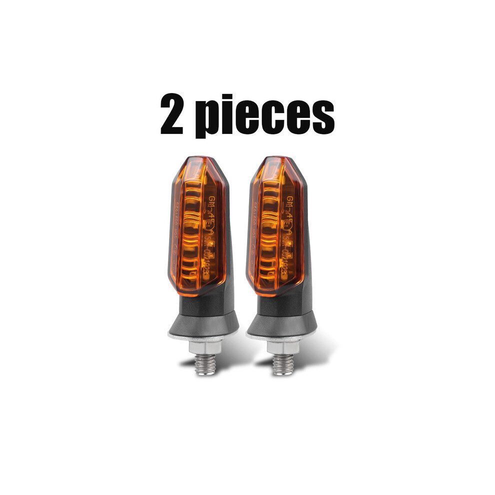 (2X Shell) 8Mm Mini Motorcycle Led Turn Signal Lights Flashing Blinker Turn Signal Lamp 12V Moto Indicator Lamp Accessories Yellow/Amber/Light 9190758826036