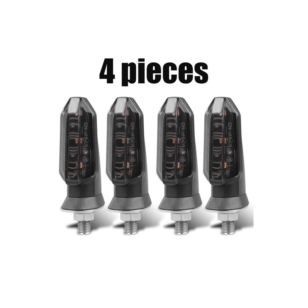 Maxpower (4X Smoke Shell) 8Mm Mini Motorcycle Led Turn Signal Lights Flashing Blinker Turn Signal Lamp 12V Moto Indicator Lamp Accessories Amber/Light
