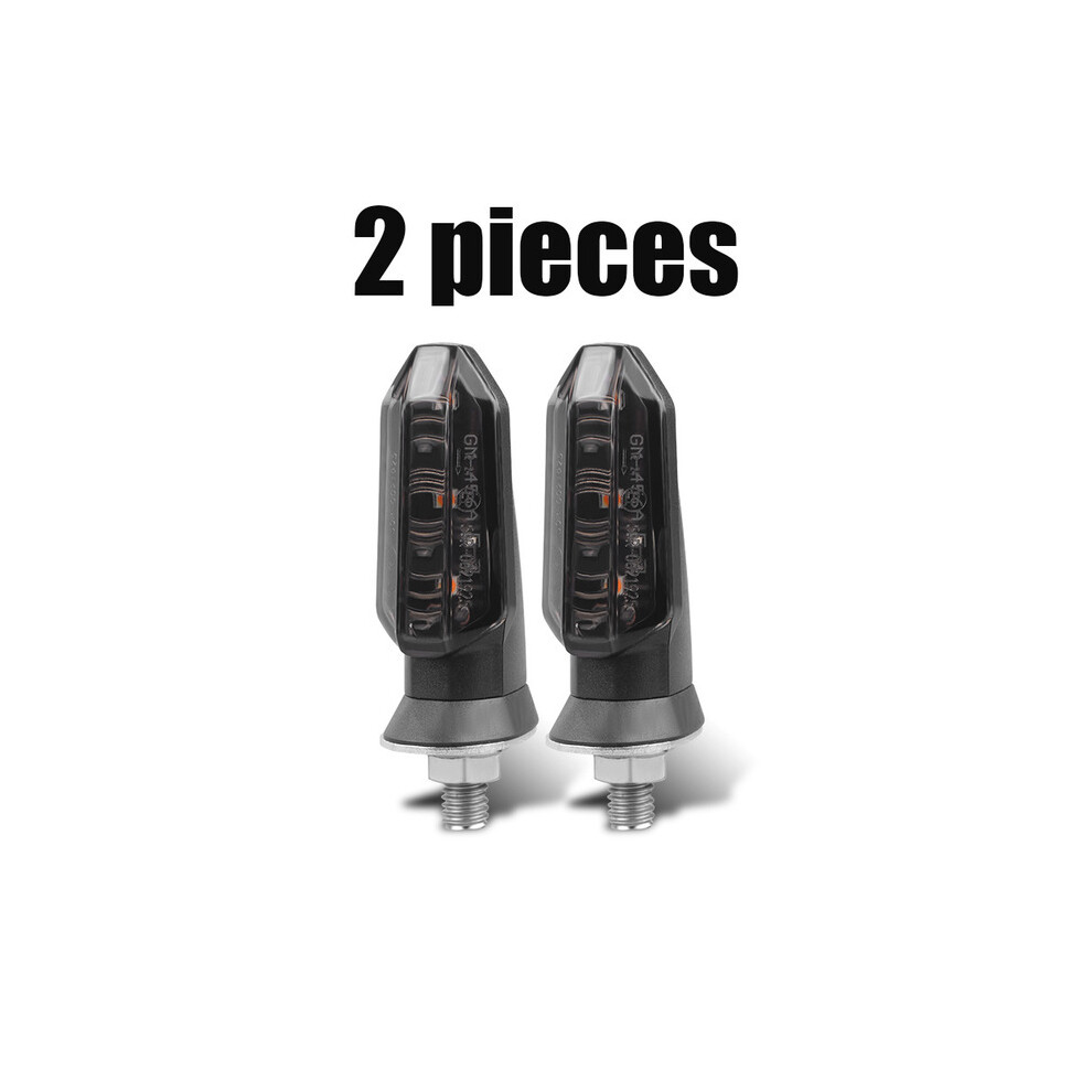 Maxpower (2X Smoke Shell) 8Mm Mini Motorcycle Led Turn Signal Lights Flashing Blinker Turn Signal Lamp 12V Moto Indicator Lamp Accessories Amber/Light