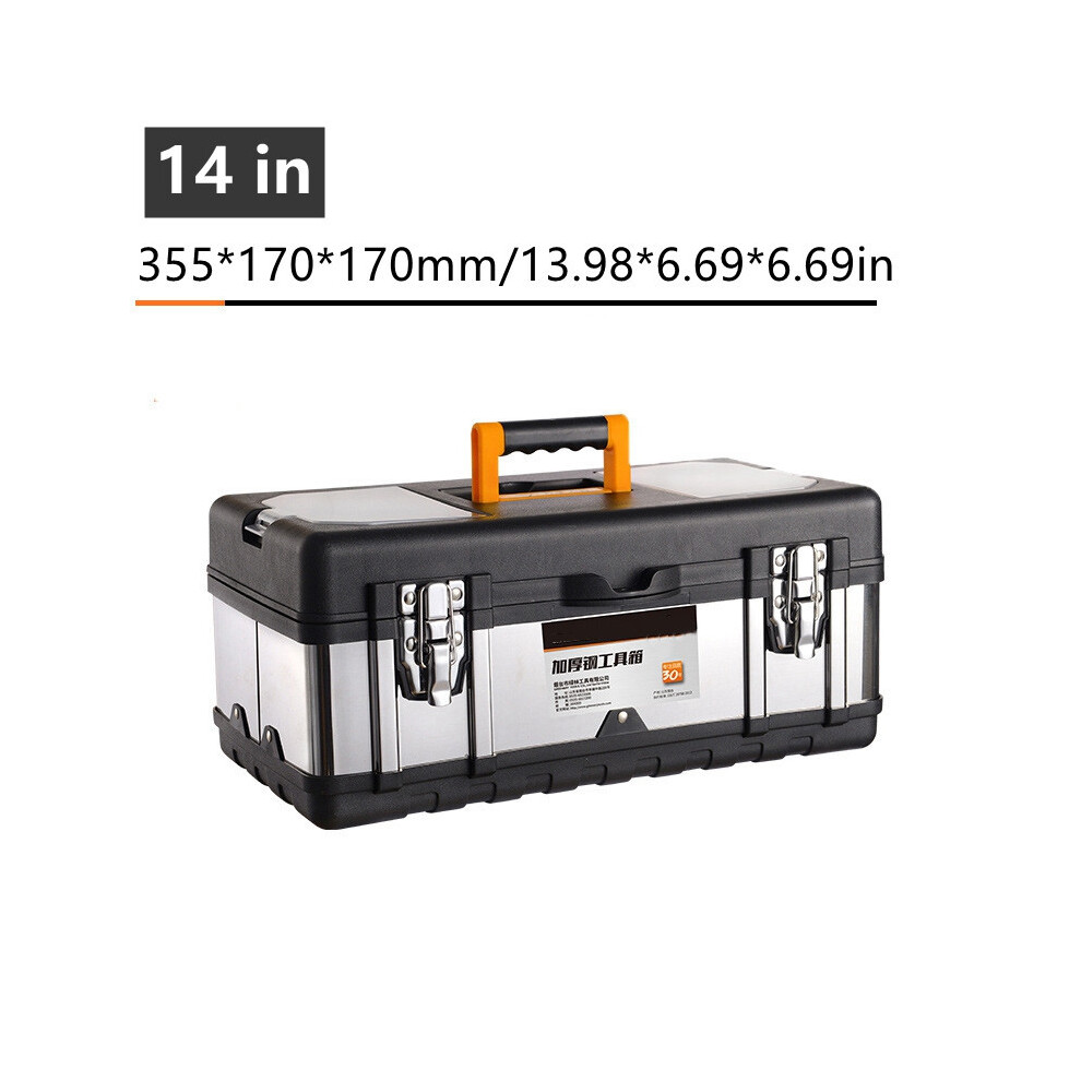 (14 inches) Multiple Specifications Toolbox Double Layer Tools Storage Box with Handle Multifunctional Portable Tool Organizer
