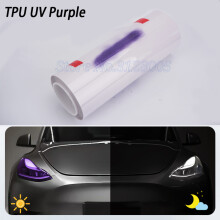 (Turn Smoked Purple) PPF Paint Protection Photochromic Film UV Color Change Headlight Protection Film Self-healing Anti-scratch Film