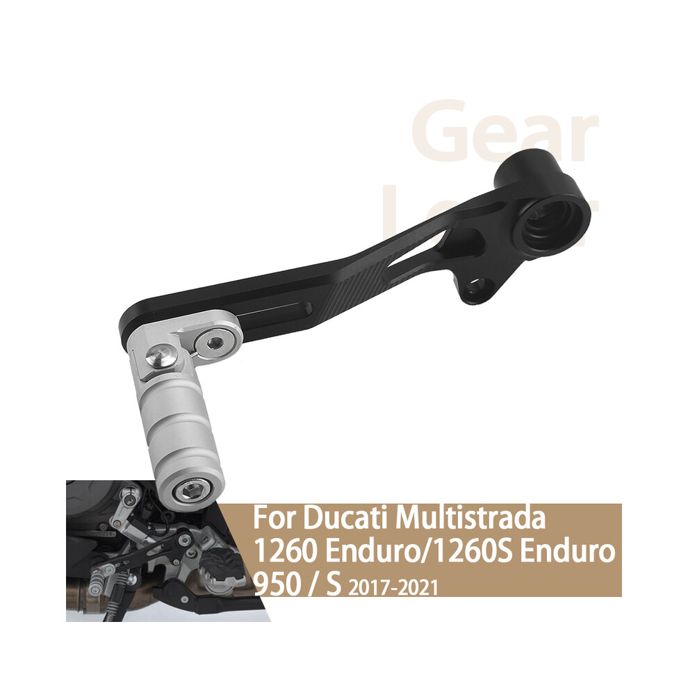 For Ducati Multistrada 950 950S 1260 1260S Motorcycle Gear Lever Adjustable Clutch Lever Shift Lever Rod Quick Shifter Silver 9190758824186