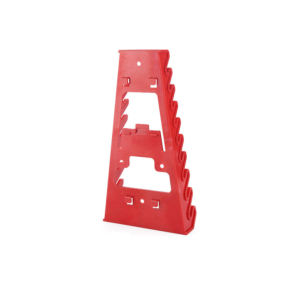 (Red) Tool Organizer Wrench Spanner Sorter Holder Wall Mounted Tray Rack Storage Organizer Household Socket Tool Plastic Storage