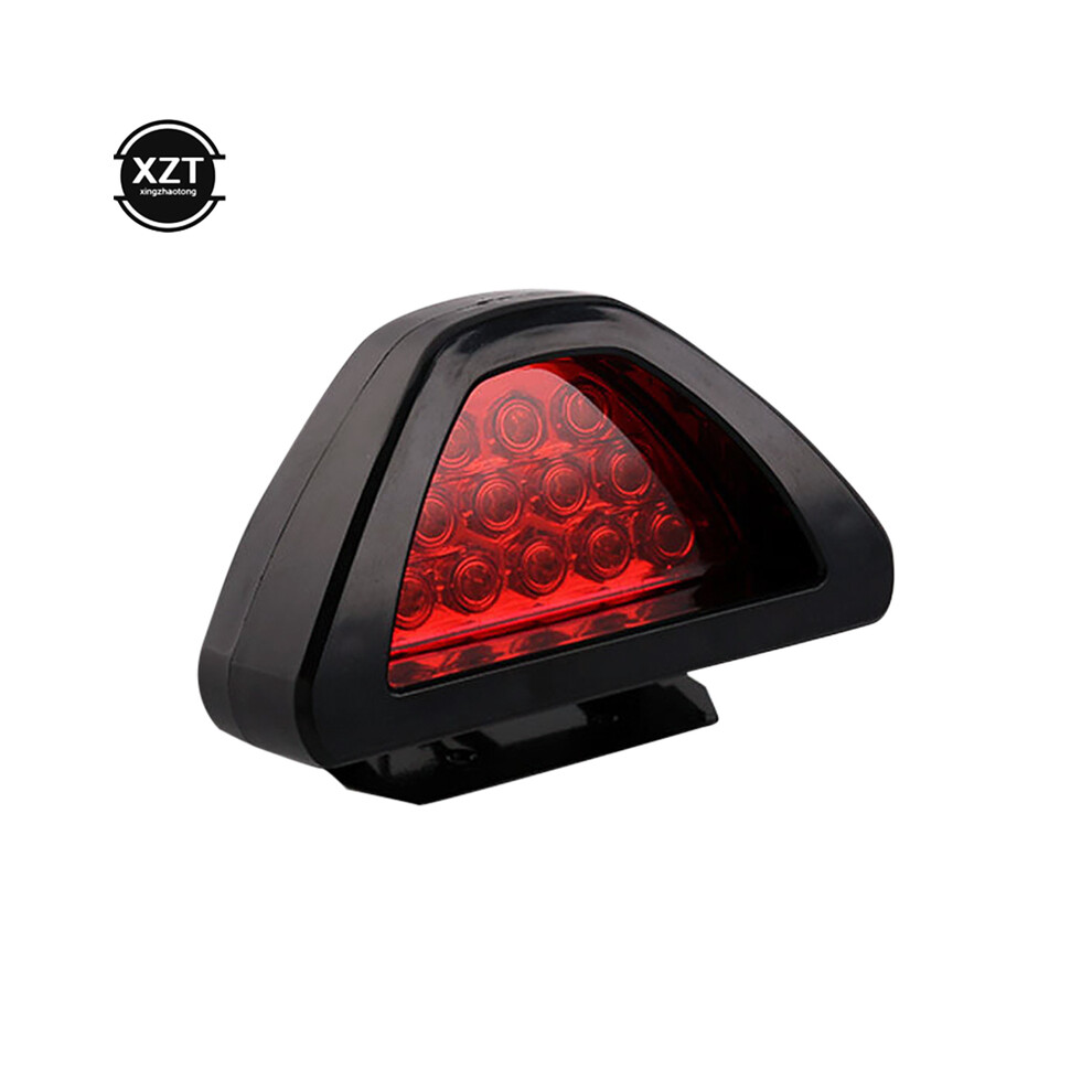 Maxpower () Univeral Motorcycle Stop Signal Lamp F1 Triangle 12V Led Rear Fog Lamp Tail Motorcycle Brake Explosion Warning Red/Light