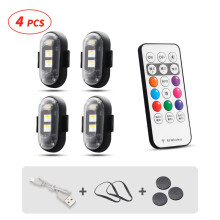 (4pcs) RGB Led Aircraft Strobe lights Motorcycle Lights LED Flash Position Wireless Light Aircraft Airplane Helicopter Warning