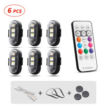 (6pcs) RGB Led Aircraft Strobe lights Motorcycle Lights LED Flash Position Wireless Light Aircraft Airplane Helicopter Warning