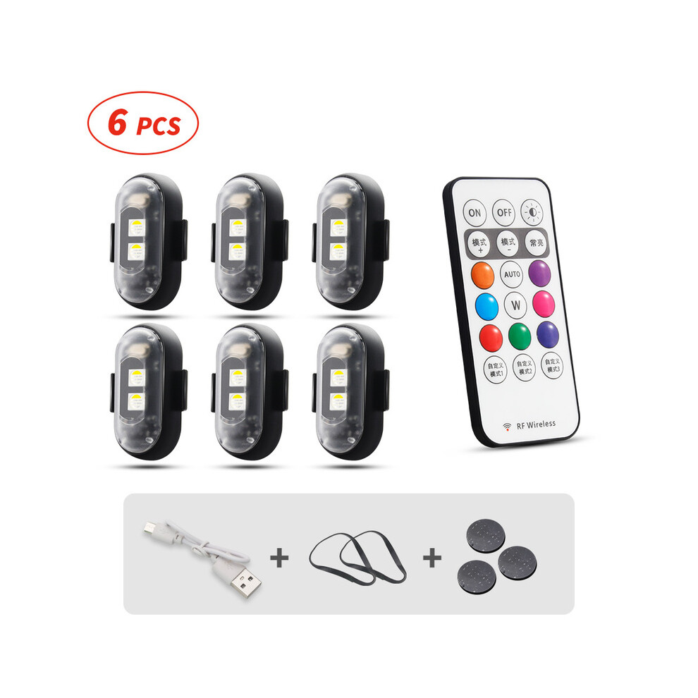 (6Pcs) Rgb Led Aircraft Strobe S Motorcycle S Led Flash Position Wireless Aircraft Airplane Helicopter Warning Light 9190758827521