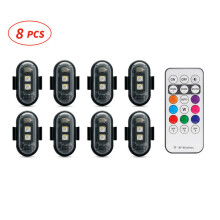 (8pcs) RGB Led Aircraft Strobe lights Motorcycle Lights LED Flash Position Wireless Light Aircraft Airplane Helicopter Warning