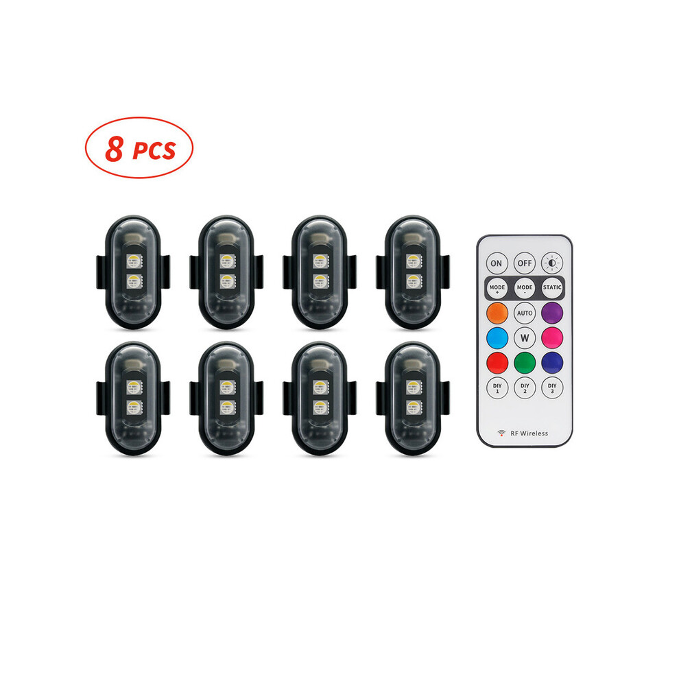 (8Pcs) Rgb Led Aircraft Strobe S Motorcycle S Led Flash Position Wireless Aircraft Airplane Helicopter Warning Light 9190758827507