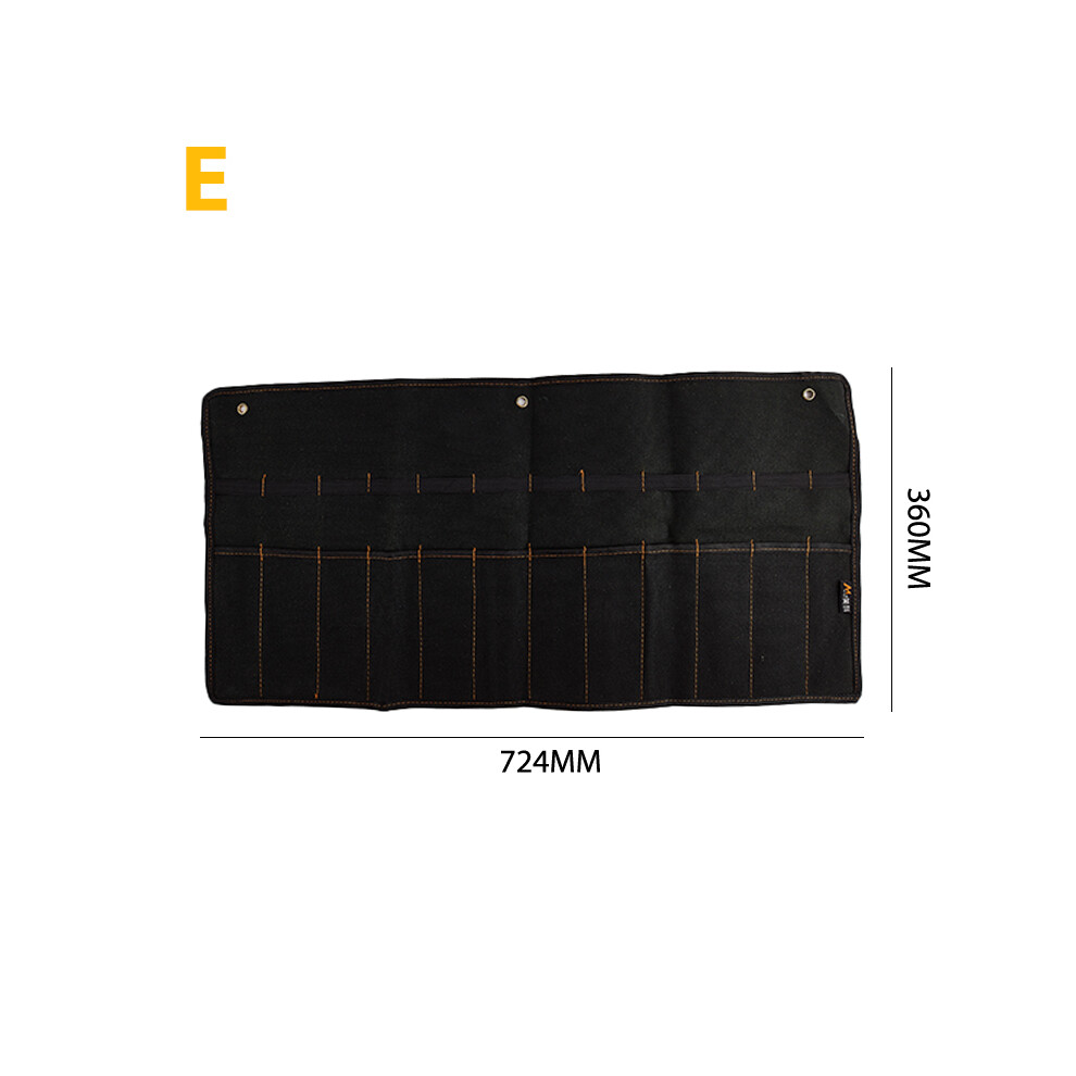 (E) Chisel Carrying Case Canvas Pocket Tool Roll Holder Wrench Pouch 4 Pockets Organizer For Knife Hammers Gouges Carpenter