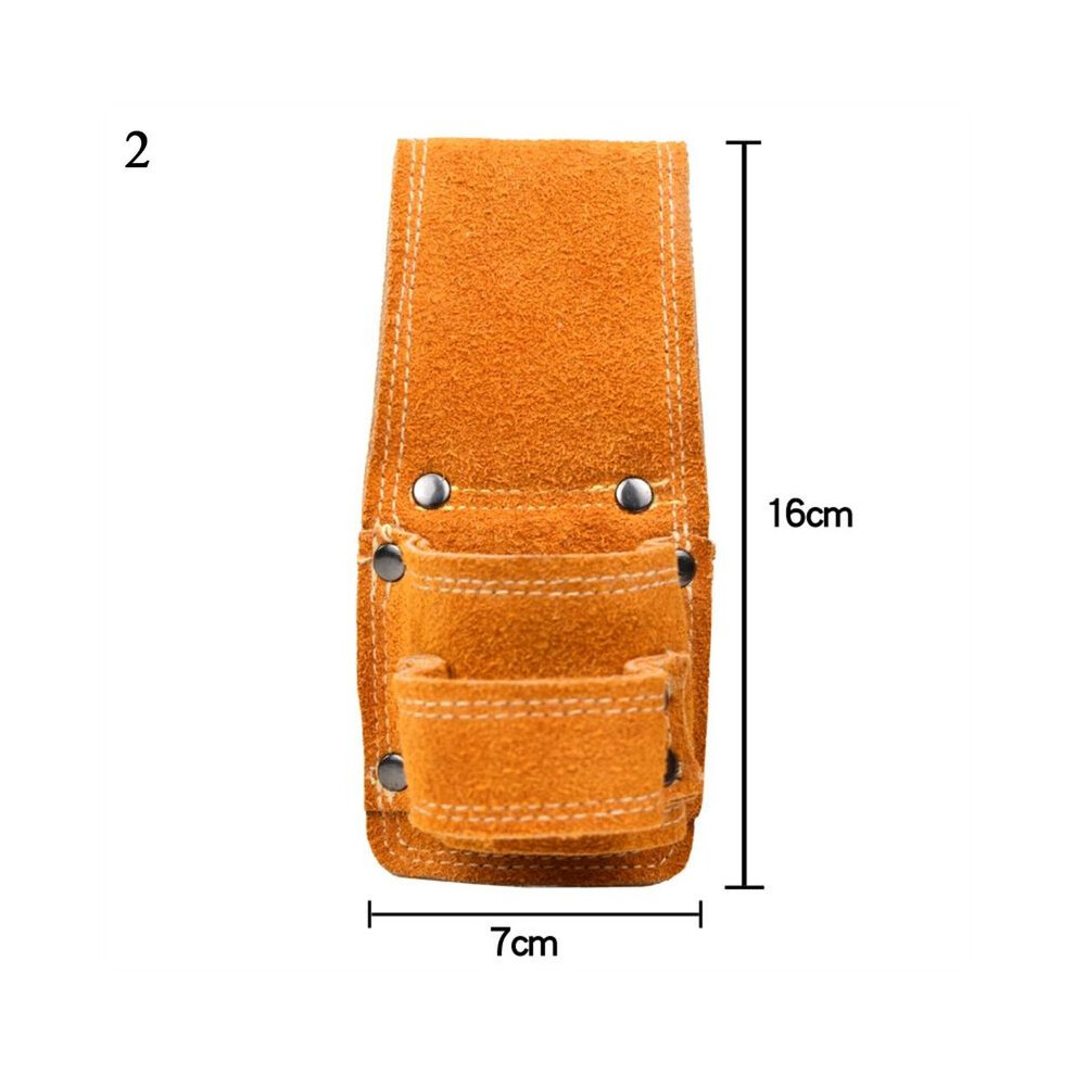 (2) Simple Leather Tool Waist Bag Hammer Wrench Kit Holder Storage Bag Multi-functional Electrician Carpentry Tool Pouch Bag