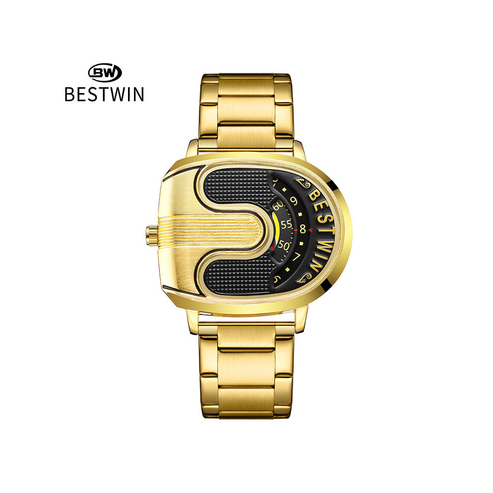 Maxpower (Gold Black) Luxury Original Men Watches Sports Golden Quartz Gold Men's Wrist Watches Steel Waterproof Watches For Mens Relogio Masculino Black,Gold