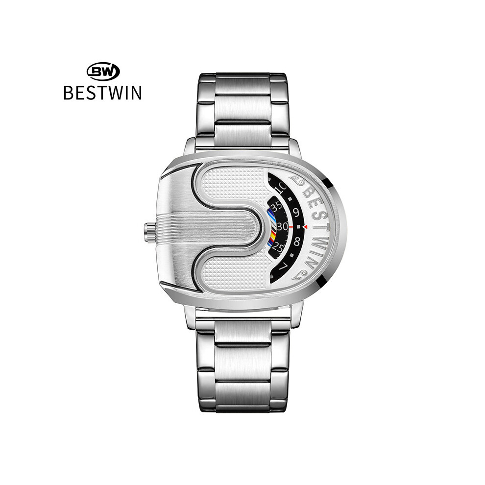 Maxpower (Silver White) Luxury Original Men Watches Sports Golden Quartz Gold Men's Wrist Watches Steel Waterproof Watches For Mens Relogio Masculino White,Silver,Gold