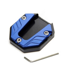 (blue) Motorcycle Kickstand Motorbike Side Kick Stand Pad Parking Plate Base Foot Extension Pad Large Foot Pad Side Stand Foot