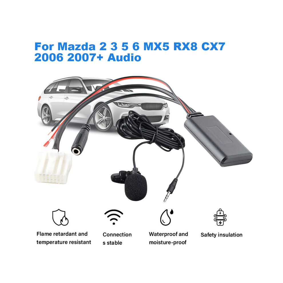 Maxpower Car Bluetooth Aux Adapter Wireless Radio Stereo Microphone Handsfree Adapter For Mazda 2 3 5 6 Mx5 Rx8 Cx7 2006 2007+ Audio