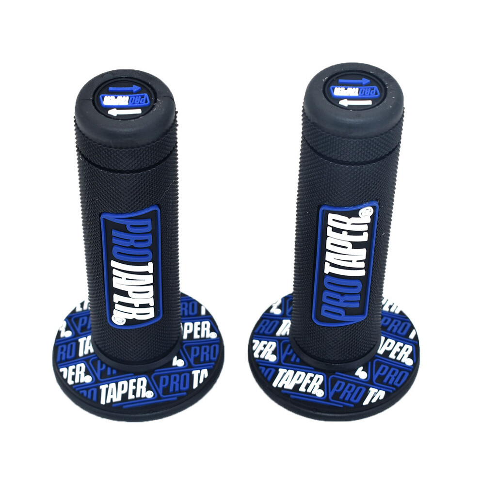 Maxpower (Blue) Handle Grip Pro Taper Motorcycle High Quality Protaper Dirt Pit Bike Motocross 7/8" Handlebar Rubber Gel Hand Grips Brake Blue