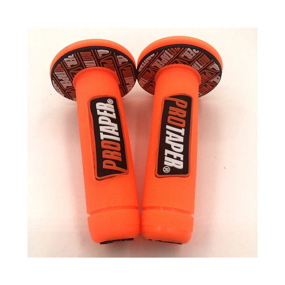 ( Full) Handle Grip Pro Taper Motorcycle High Quality Protaper Dirt Pit Bike Motocross 7/8" Handlebar Rubber Gel Hand Grips Brake Orange 9190758755329