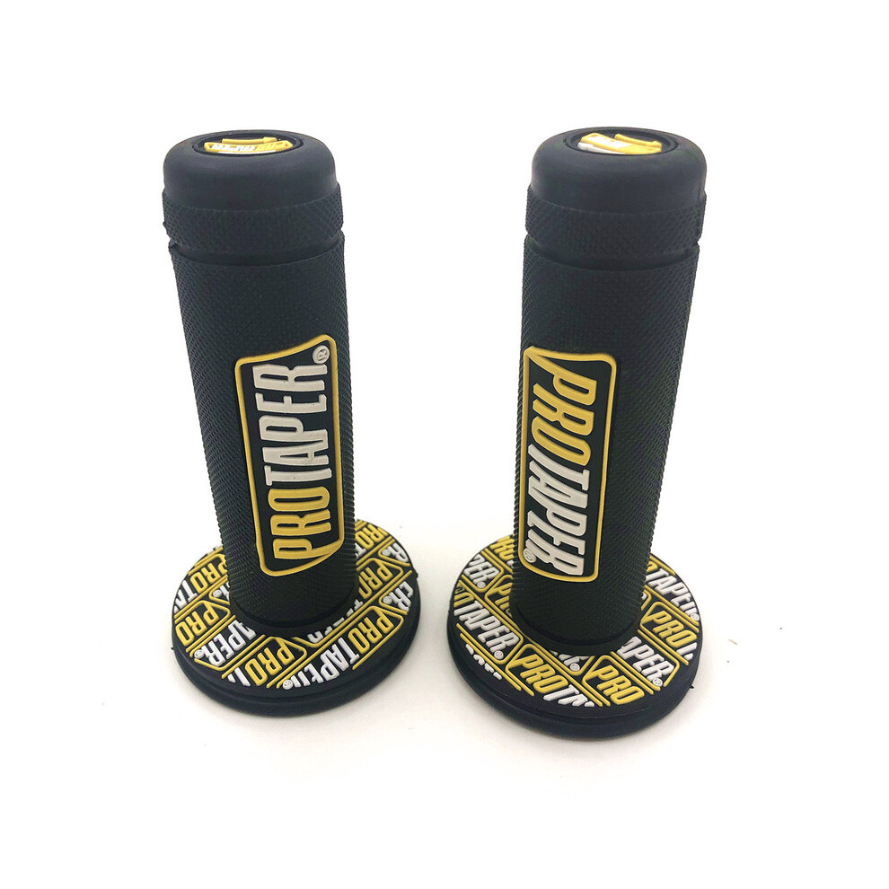 Maxpower (Yellow) Handle Grip Pro Taper Motorcycle High Quality Protaper Dirt Pit Bike Motocross 7/8" Handlebar Rubber Gel Hand Grips Brake Yellow