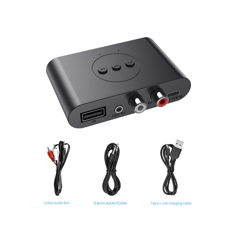 (With Rca) Wireless Audio Receiver Bluetooth 5.2 Nfc Audio Adapter U Disk Rca 3.5Mm Aux Jack Stereo Music Receiver Car Speaker Amplifier 9190758820218