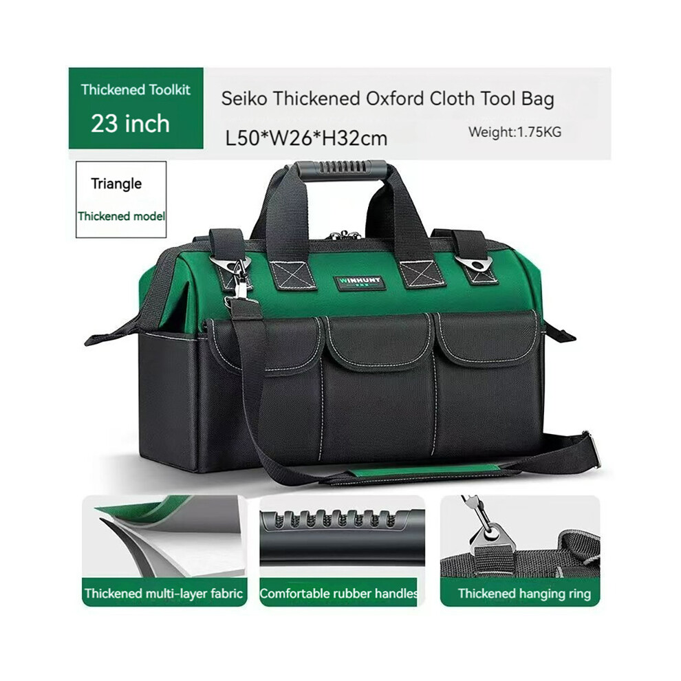 (TypeC 23 inch) Waterproof Multi Pockets Tool Set with Bag for Electrician Working Tool Box Case Storage Bag Portable Organizer Bag Toolbox