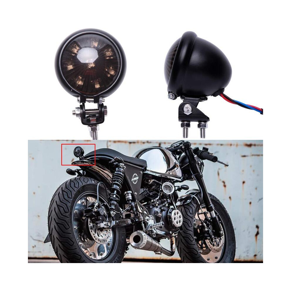 Maxpower ( ) 12V Taillights Motorcycle Brake Led Motorbike Stop Rear Tail Lamp Red Compatible With Chopper Bobber Cafe Racer Streetbike Brown/Black/Light