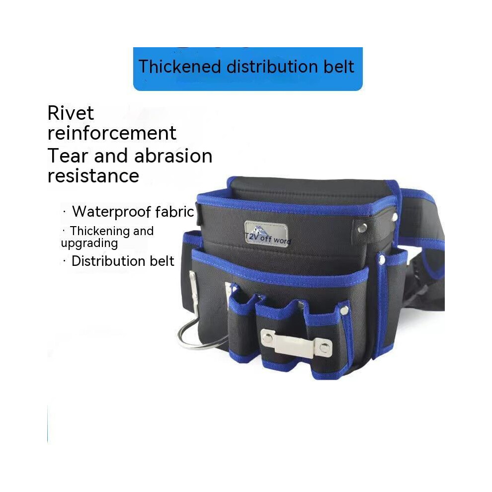 (Beige) Multifunctional Tool Bag Nylon Fabric Tool Belt Screwdriver Kit Holder Tool Bag Pocket Pouch Bag Electrician Waist Pocket