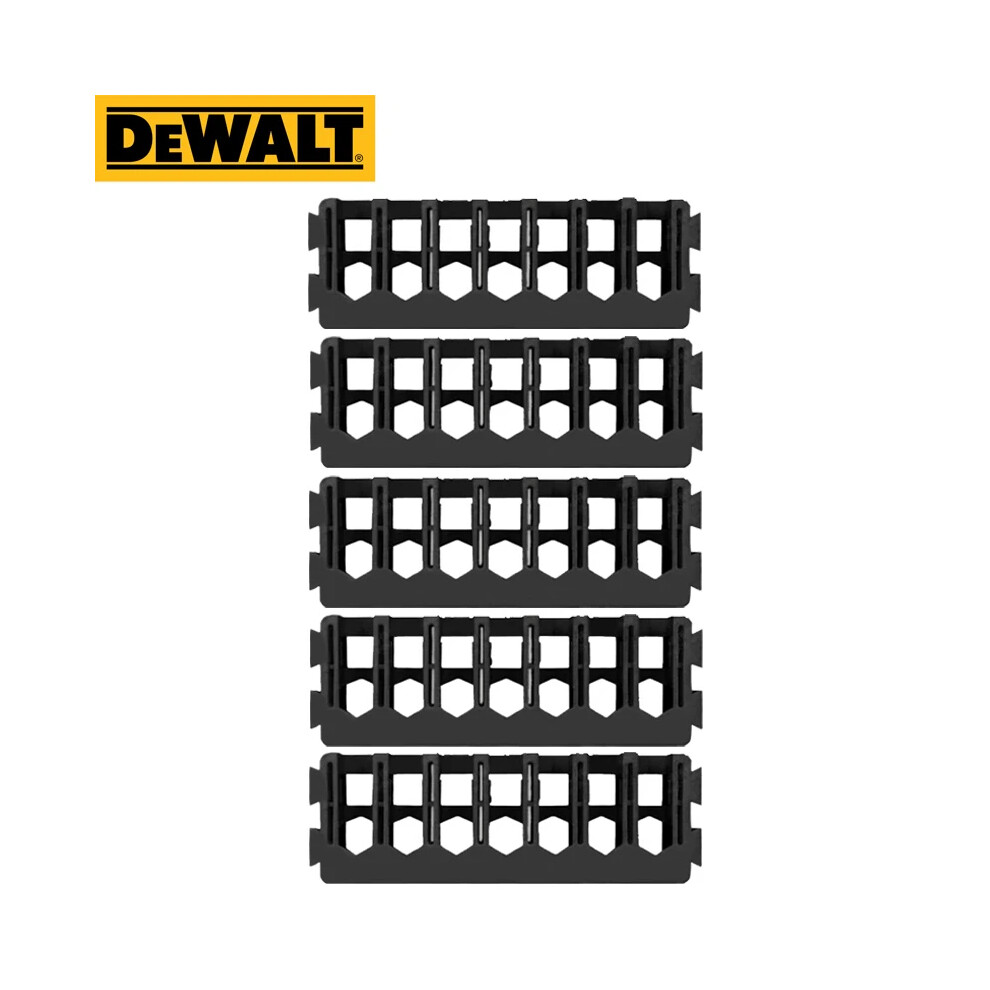 (Black 7 Plug 5PCS) DEWALT Original TSTAK Yellow Tool Accessories Storage Box Drill Bit Support Containment Mini Tough Case