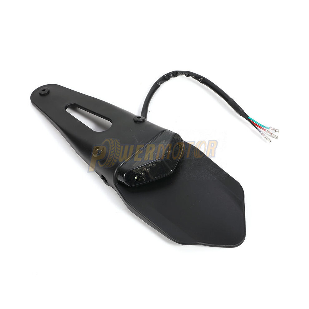 Maxpower () Motorcycle Rear Fender Tail Dirt Bike 12V Led Tail Brake Stop License Plate Lamp For Trail Supermoto Motocross Black/Light